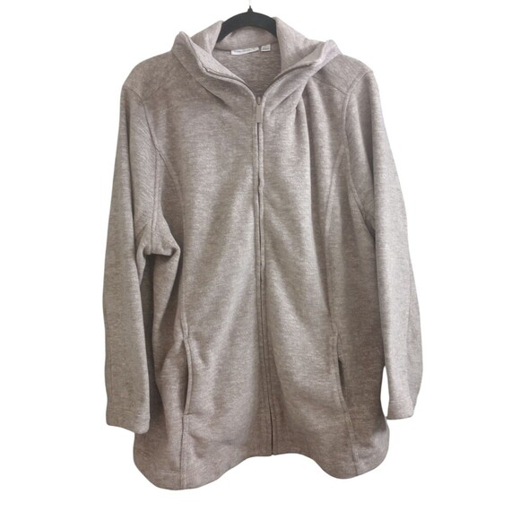 Susan Graver Jackets & Blazers - Susan Graver Fleece Jacket Full Zip Pockets Brown Size 2X